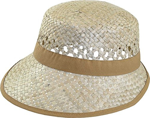 Harrys-Collection Einfacher ovaler Damenhut aus Stroh, Größe:58, Farben:beige