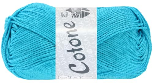 LANA GROSSA Cotone | Baumwollbasicgarn | Handstrickgarn aus 100% Baumwolle | 50g Wolle zum Stricken & Häkeln | 125m Garn FB 9
