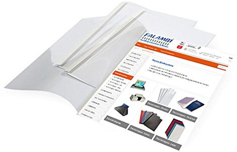 10 Thermobindemappen 1,5 mm, DIN A4, weiß/transparent, Auswahl 1,5-50,0 mm (weiß glänzend / 1.5 mm)