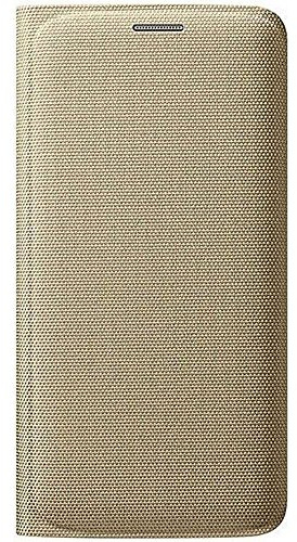 Samsung Custodia Flip Wallet in Tessuto per Galaxy S6 edge, Oro [EU]