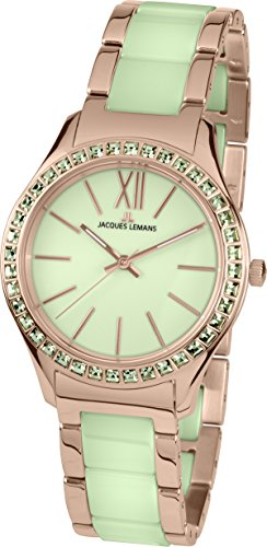 Jacques Lemans Damen-Armbanduhr Rome Analog Quarz Edelstahl beschichtet 1-1797N
