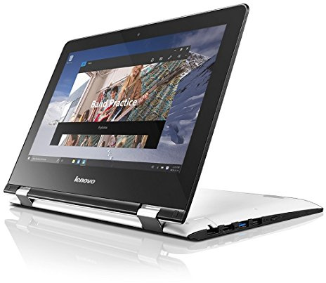 Lenovo Yoga 300 11.6 inch Convertible Touchscreen Notebook (Intel Celeron N2840, 2 GB RAM, 32 GB eMMC, WLAN, Bluetooth, Camera, Integrated Graphics, Windows 10 Home) - White