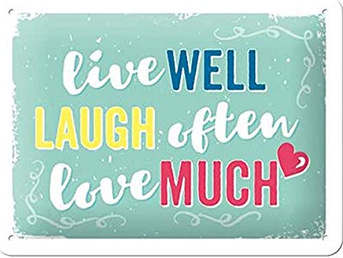 Nostalgic-Art Retro Blechschild Word Up – Live Laugh Love – Geschenk-Idee für Nostalgie-Fans, aus Metall, Vintage-Design mit Spruch, 15 x 20 cm