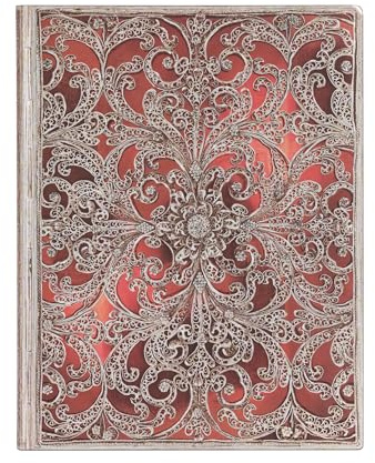 Garnet (Silver Filigree Collection) Ultra Lined Softcover Flexi Journal: Flexi softcover, 100 gsm, ribbon marker, memento pouch, elastic closure