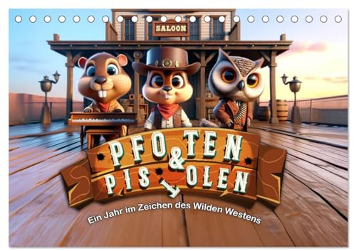Pfoten und Pistolen: Ein Jahr im Zeichen des Wilden Westens (Tischkalender 2026 DIN A5 quer), CALVENDO Monatskalender: Ein staubiges Jahr voller Wildwest-Charme. (CALVENDO Wissenschaft)