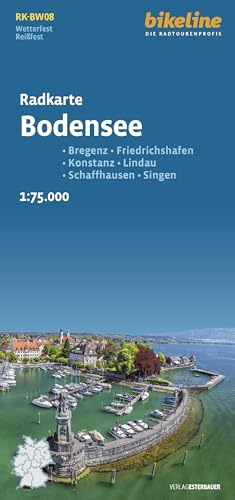 Radkarte Bodensee (RK-BW08): Bregenz – Friedrichshafen – Konstanz – Lindau – Schaffhausen – Singen, 1:75.000, wetterfest/reißfest, GPS-tauglich mit UTM-Netz (Bikeline Radkarte)