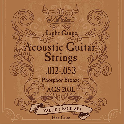 Aria ags-203l 3 Set Saiten Akustik Gitarre Pack