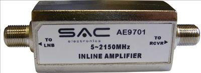 SAC Electronics 20dB Inline Sat Satellite Amplifier amp singal booster