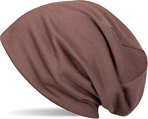 styleBREAKER Klassische Slouch Beanie Mütze, leicht und weich, Longbeanie, Unisex 04024018, Farbe:Braun