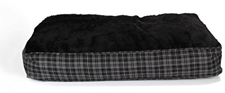 SUNNYDOGS Hundekissen XXL extra dick, 100x70 cm, grau/schwarz, Hundebett, Schlafplatz, Liegematte, Zubehör