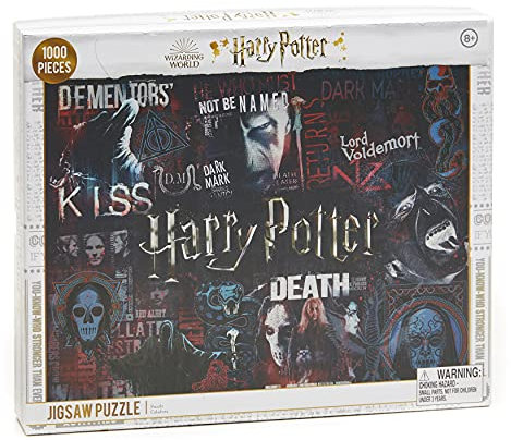 Paladone Harry Potter Dark Arts 1000 Piece Jigsaw Puzzle, featuring Voldemort and Death Eaters - 30 x 24 Spooky Merchandise & Poster for Harry Potter Fans, Black