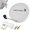 Zehnder 60cm Spiegel Schüssel Stahl + LogiSat Twin LNB | 2 Teilnehmer HD Digital SAT Anlage Set hellgrau | DVB-S/S2 Full HDTV 3D 4K Ultra HD UHD Empfang