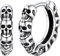 SILVERCUTE Silber 925 Gotik Biker Huggie Ohrringe Totenköpfe Design kleine Creolen Totenschädel Punk Stil Schmuck Accessoire für Damen Herren