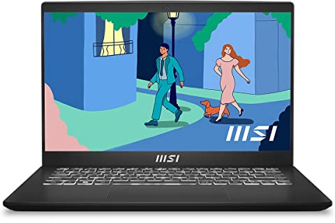 MSI Modern 14 14 Ultra Thin & Light Business Laptop: Intel Core i3-1215U Iris Xe 8GB 512GB NVMe, 180-Degree Lay-Flat, USB Type-C w/ PD Charging, MicroSD Card Reader, Win 11 Home: Black C12M-033