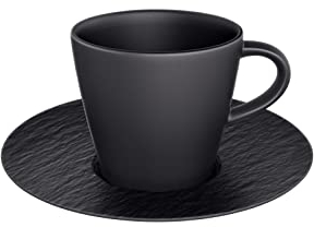 VILLEROY & BOCH Manufacture Rock Tazzina Espresso 100ml c/Piattino 12cm Nero