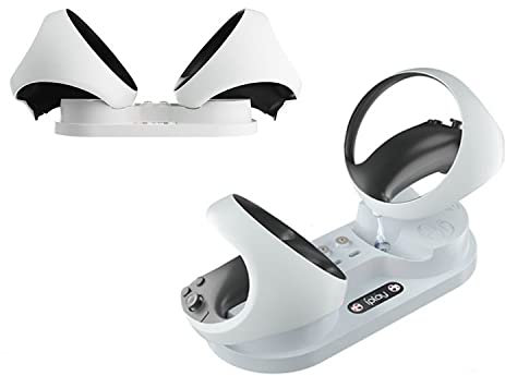 Per PS5 PSVR2 Maniglia Dock di Ricarica, Gamepad Portatile Doppia Stazione di Ricarica Dock con Luce LED, Stand di Stoccaggio per il Controller VR