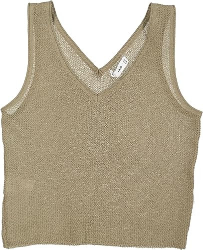 Mango Damen Feinstrick Top Oliv (M)