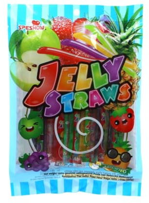 · CANDYBOX · Bâtonnets de gomme aux Speshow Jelly Straws - bandes de en gelée - Challenge Long Jellys - bâtonnets à mâcher souples aux - 300 ml 1 pièce