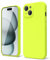 oakxco for iPhone 15 Phone Case Liquid Silicone, Neon Bright Solid Color, Thin Slim Soft Rubber Gel Matte TPU Plain Simple Cover for Women Girl Cute,Lime Neon Green