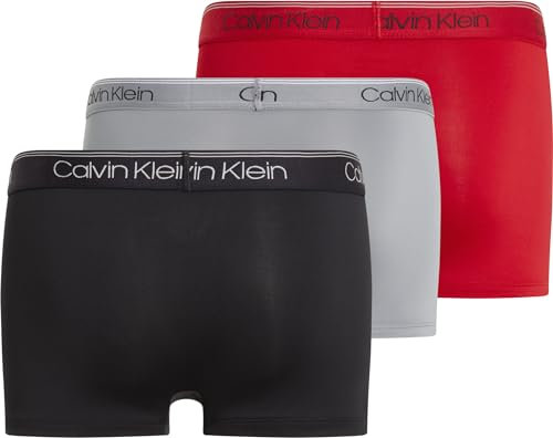 Calvin Klein Herren Low Rise Trunk 3pk Boxershorts, bunt, Large (3er Pack)