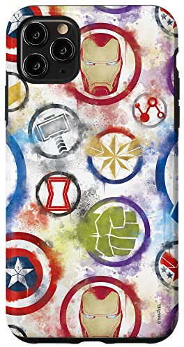 iPhone 11 Pro Max Marvel Avengers Super Hero Icons Color Bleed Case