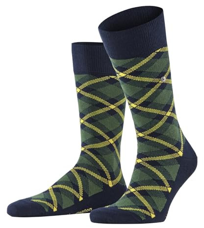 Burlington Herren Socken Tartan M So Baumwolle gemustert 1 Paar, Blau Marine 6120, 40-46
