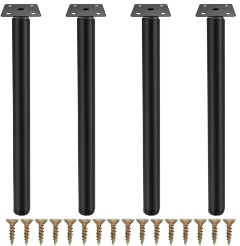 Fulushouxi 4 Pièces Pieds de Meuble, 30 cm/11,81 Pouces Pieds de Meubles Réglables, Pieds de Support en Fixation en Métal pour Meubles/Table/Chaise/Bureau/Cuisine/Armoire/Canapé
