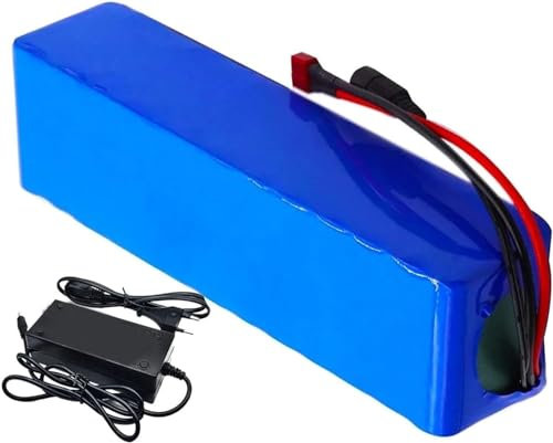 Batterie De Vélo Électrique 36V, 6Ah Batterie Électrique avec 42V Chargeur Batterie Haute Puissance Remplaçable Étanche Batterie pour 200W 500W 800W avec Chargeur 36V 6Ah,T