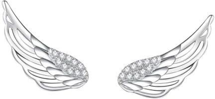 DEARMAMY Engelsflügel Ohrringe S925 Sterlingsilber Elegante Feder Ohrstecker Damen Mädchen Leicht Schmuck Für Alltag Und Geschenk