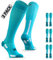 sesto senso 3 Paar Kompressionsstrümpfe Sport Türkis Hohe Sportsocken Wadensocken Laufsocken 43-46 Turquoise