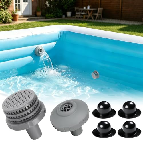 Pool Filter Anschluss, Pool Auslassdüse Ø 32 mm für Intex Pool Einlass und Auslass, Poolfilter Pool Zubehör mit Innengewinde zum Verschrauben, Pool Wartungs Zubehör, Poolfilteranschluss für Schwimmbad