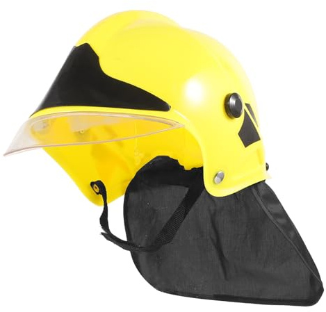 Generisch Feuerwehrhelm Gelber Feuerwehrmann Helm aus Kunststoff und Stoff als Party Requisite für Events und Halloween Rollenspiele