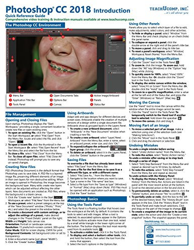 Adobe Photoshop CC 2018 Introduction Quick Reference Training Tutorial Guide (Cheat Sheet of Instructions, Tips & Shortcuts - Laminated Card)