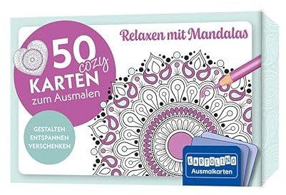 50 cozy Karten zum Ausmalen – Relaxen mit Mandalas: Gestalten, entspannen, verschenken (KARTOLINO Ausmalkarten)