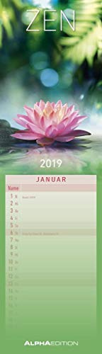 ZEN 2019 - Streifenkalender (9,5 x 33) - Meditationskalender - Wandplaner