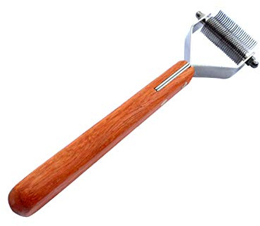 Masterclip Dog Coat Grooming Undercoat Rake for Dematting, Shedding, Thinning and Removing Excess Pet Hair - For Fine Coats (26 Blade)