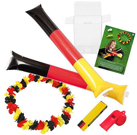elasto form Deutschland Fanpaket Fußball EM 2024 - Fanset Aloa 5-Tlg. - Deutschland Fanartikel für Europameisterschaft 2024 - Ideal zum Jubeln - Fan Accessoires