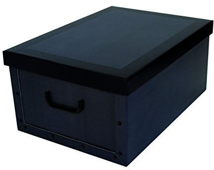 Kreher XXL Dekokarton, Aufbewahrungsbox mit Deckel und Griffen. 45 Liter Volumen. Verschiedene Motive (Classic Blue)