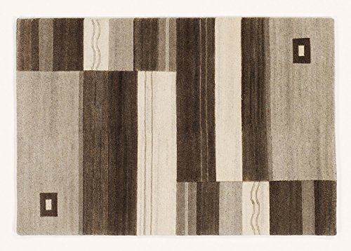 Mein Teppichmarkt Teppichträume werden wahr! Sonora Pure handgeknüpfter Nepal Teppich Wolle in h.grau-Natur, Größe: 90x160 cm