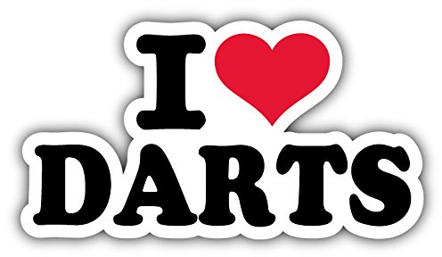 I Love Darts Hochwertigen Auto-Autoaufkleber 15 x 8 cm