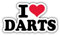 I Love Darts Hochwertigen Auto-Autoaufkleber 15 x 8 cm