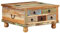 vidaXL Couchtisch mit 5 Schubladen 1 Staufach Vintage Beistelltisch Wohnzimmertisch Kaffeetisch Sofatisch Teetisch Recyceltes Massivholz 70x70x38cm