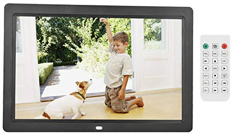 VBESTLIFE 12 Zoll Digitaler Bilderrahmen, Elektronische Bilderrahmen 1280 * 800 (16: 9) HD LED Bildschirm mit Wecker, Unterstützung für MPEG / MP4 / AVI/RMVB usw, Wunderbares
