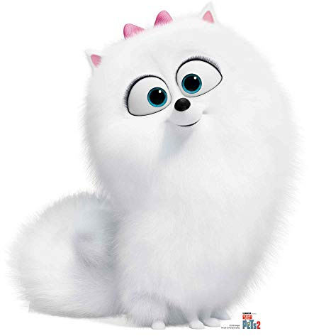 Star Cutouts Ltd SC1374 Gidget Secret Life of Pets Lifesize Cardboard Cutout Fluffy White Dog Height 78cm Width 73cm Perfect for Fans, Collectors, Parties and Events, Multicolour