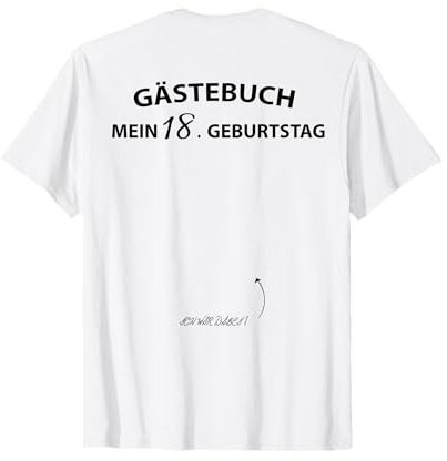 18. Geburtstag Gästebuch T-Shirt