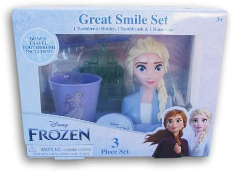 Frozen 2 ELSA Smile Set - Toothbrush Holder, Toothbrush & Rinse Cup