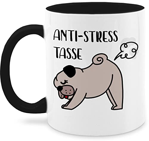 Tassen 325ml - Statement Sprüche - Anti Stress Tasse Mops - 325 ml - Schwarz - antistresstasse spruchtasse sarkasmus antistress kaffeetasse teetasse hund spruchtassen spruch anti-stress