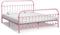 vidaXL Bettgestell Klassisch Metallbett Bett Doppelbett Schlafzimmerbett Bettrahmen Lattenrost Ehebett Schlafzimmermöbel Rosa Metall 180x200cm