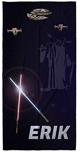 LolaPix Personalisiertes Star Wars Handtuch. Strandtuch mit Namen. Personalisiertes Strand Badetuch. Personalisierte Handtuch. Personalisierte Geschenke. Verschiedene Designs und Größen. Star Wars