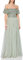Maya Deluxe Damen Maya Deluxe Evening Women's Bardot Sequin Embellishment Evening Elegant Bridesmaid Dress, Green Lily, 42 EU